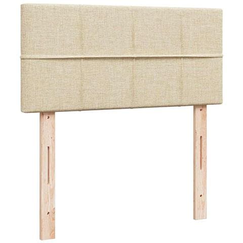 Struttura Letto Pouf con Materasso Crema 90x190 cm in Tessuto - Foto 9