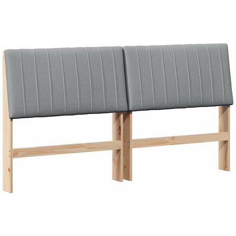 Testiera imbottita Grigio chiaro 200 cm Pino massello - Foto 1