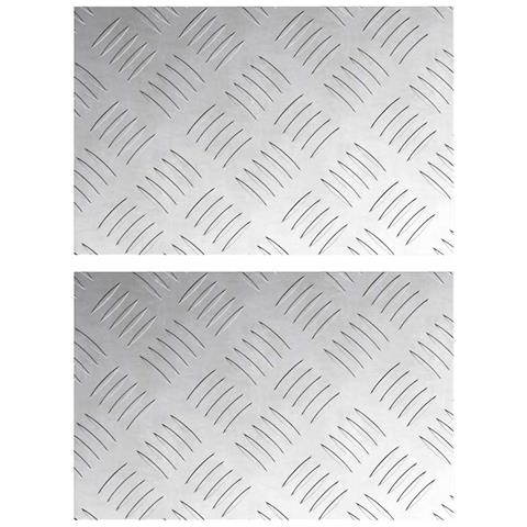 Dischi Quadrati 2 pcs Argento 30 x 20 cm Alluminio - Foto 1