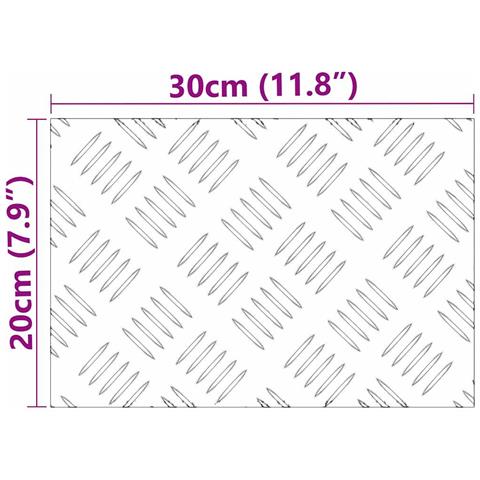 Dischi Quadrati 2 pcs Argento 30 x 20 cm Alluminio - Foto 8