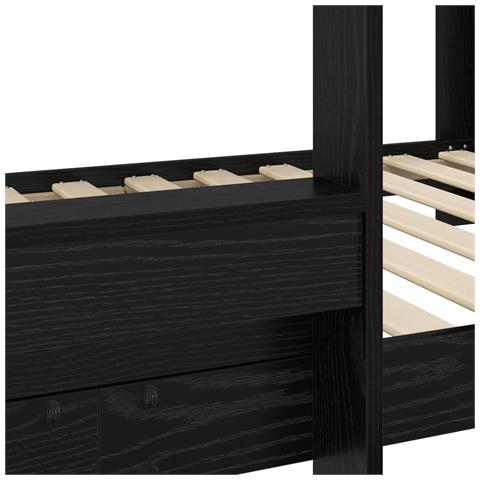 Letto a Castello per Bambini Rovere Nero 100 x 190 cm - Foto 9