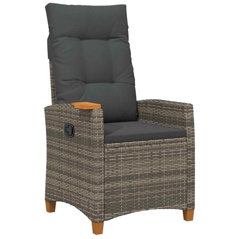 Poltrona reclinabile con tavolino 62 x 64 x 112 cm polyrattan - Foto 1