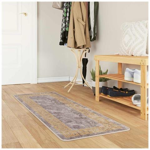 Runner Tappeto MARSA Grigio 50 x 200 cm Poliestere e PVC - Foto 2