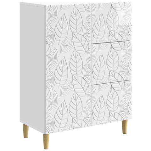 Credenza Bianco Lucido 66 x 34,5 x 90 cm Legno ingegnerizzato - Foto 1