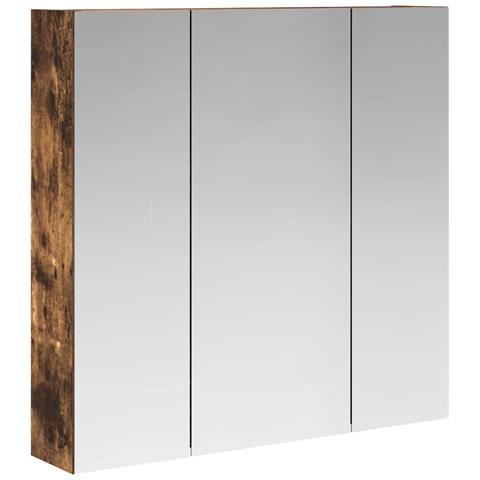 Mobiletto per specchio da bagno Rovere fumé 70 x 14,5 x 70 cm - Foto 1