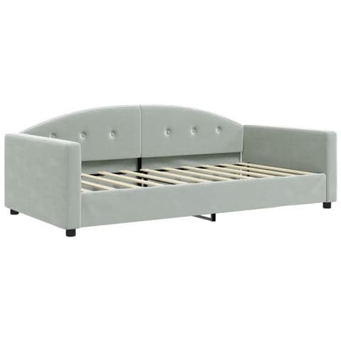 Letto da Giorno Grigio Chiaro 100x190 cm in Velluto - Foto 1