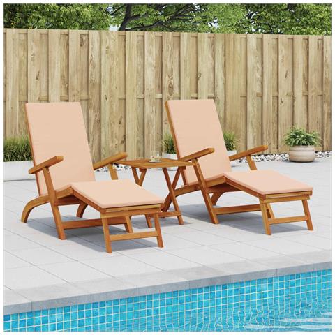 Lettino prendisole reclinabile e pieghevole 2 pcs - Foto 2