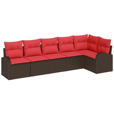 Set Divano da Giardino Marrone polyrattan - Foto 1