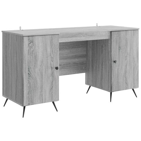 Scrivania Grigio Sonoma 142,5 x 50 x 75 cm Legno ingegnerizzato - Foto 1