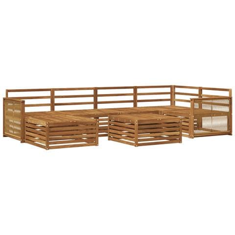 Set di divani da esterno 7 pcs Naturale - Foto 1