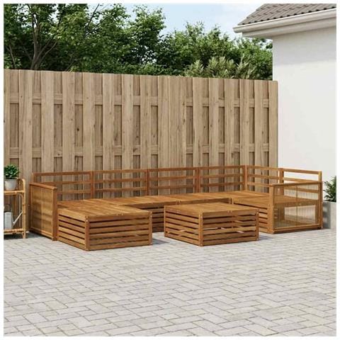 Set di divani da esterno 7 pcs Naturale - Foto 2