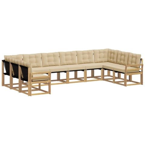 Set di divani da esterno con cuscino 10 pcs Bianco e Beige - Foto 1