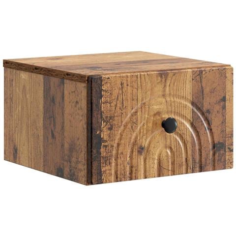 Mobiletto da notte a muro Legno antico 33 x 34,5 x 20 cm - Foto 1