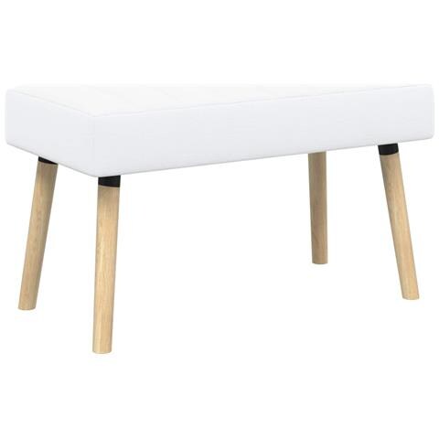 Panchina trapuntata a canale Bianco 80 x 40 x 46 cm Tessuto - Foto 1