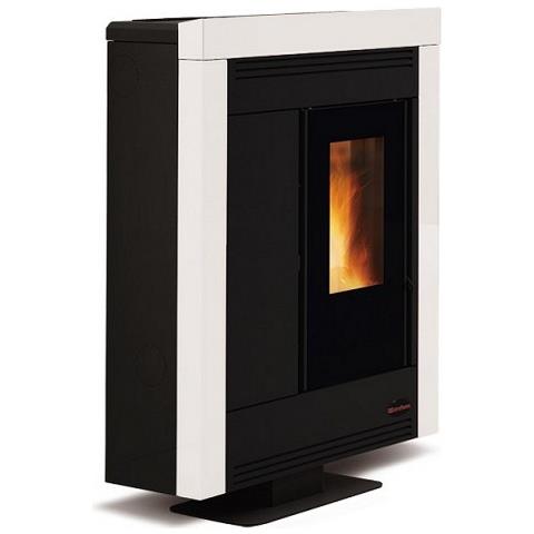 Stufa a Pellet Souvenir Steel con Rivestimento in Acciaio Potenza Termica 10.2 KW Colore Bianco - Foto 5
