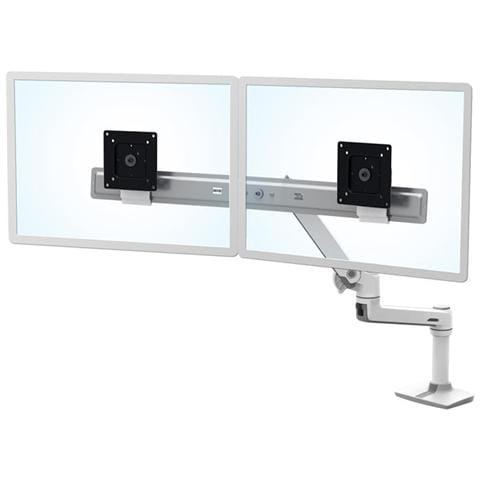 Braccio Serie LX da Scrivania a Doppio Monitor 25" Portata Max 9.9 Kg Bianco - Foto 4