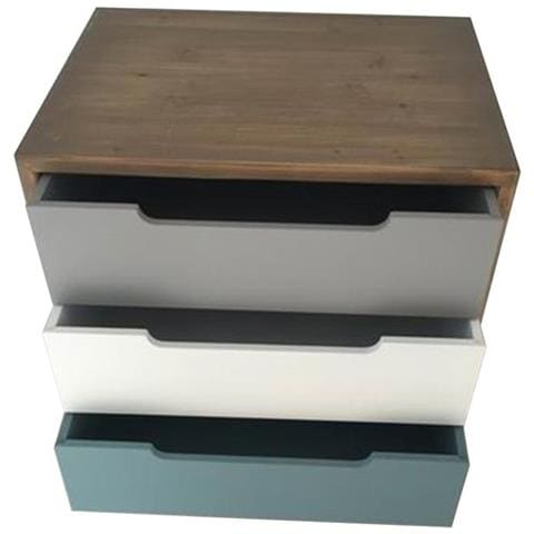 Mobiletto 3 Cassetti 45,5 X 35,5 X 57,5 Per Interno Camera Cameretta Salotto Ingresso Cucina - Foto 1