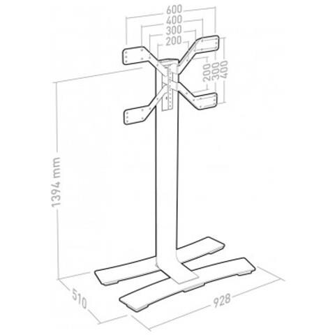 Stand Vesa 600×400 H 1400 White - Foto 2