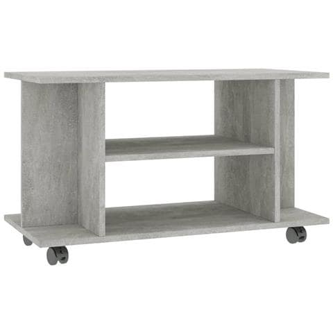 Mobile TV con Ruote Grigio Cemento 80x40x45 cm in Multistrato - Foto 1