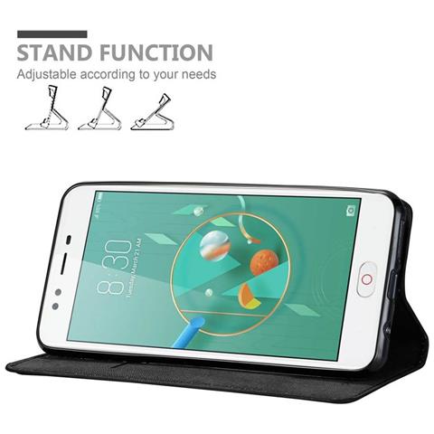 Custodia Compatibile Con Zte Nubia M2 Lite In Nero Di Notte - Coperchio Protettiva Con Chiusura Magnetica, Funzione Stand E Tasca Per Le Carte - Foto 2