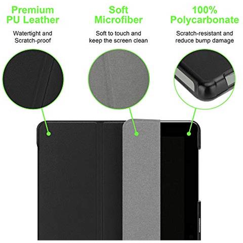 Custodia Per Tablet Compatibile Con Microsoft Surface Go In Nero Satin - Coperchio Protettiva Ultra Sottile Senza Funzione Auto Wake Up E Stand - Foto 2