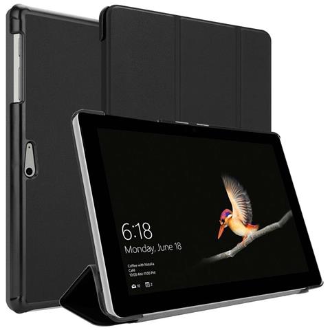 Custodia Per Tablet Compatibile Con Microsoft Surface Go In Nero Satin - Coperchio Protettiva Ultra Sottile Senza Funzione Auto Wake Up E Stand - Foto 11