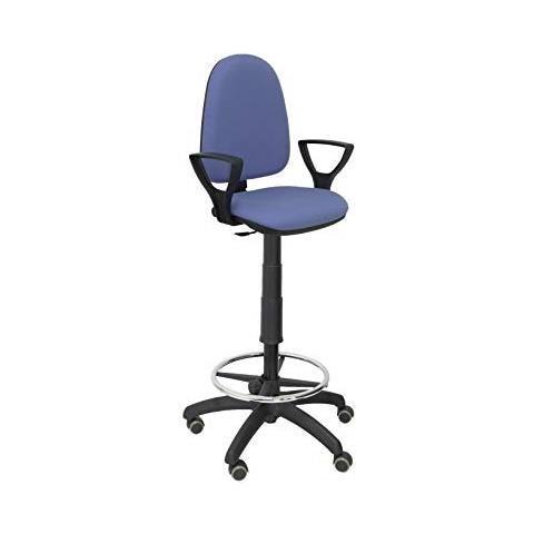 T04cp - sgabello Ergonomico, Regolabile In Altezza, Anello Poggiapiedi E Ruote Di Parquet Blu Chiaro - Foto 1