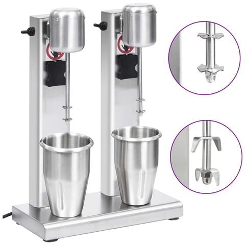 Frullatore Per Milkshake Con Tazza Doppia In Acciaio Inox 2 L - Foto 1