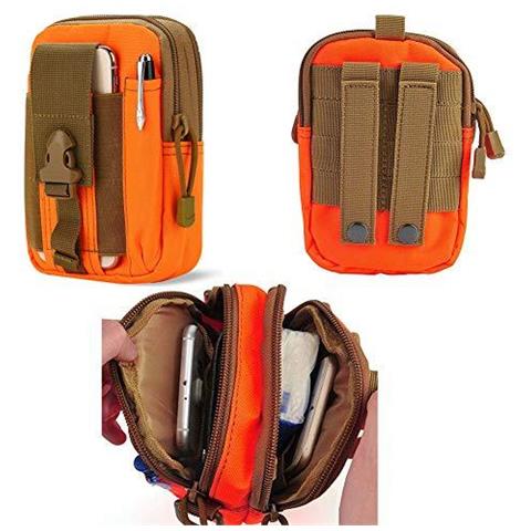 Tattico Molle Pouch Packs Compact Utility Belt Pouch Militare Dellesercito Edc Sacchetto Marsupio Fanny Per Sport Escursionismo Camping - Arancione - Foto 4