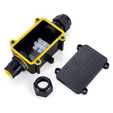 Ip68 Impermeabile Scatola Di Giunzione 2 Vie Cavi Esterni Connettori Con 2 Cavo M20 Gland Filo Connettore Elettrico Scatola Di Giunzione Per 5-12mm Diametro Del Cavo 3 Pin Terminal Nero - Foto 4