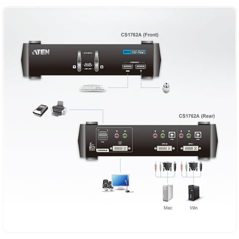CS1762A, USB, USB, 1920 x 1200 Pixels, Nero, Cablato - Foto 3