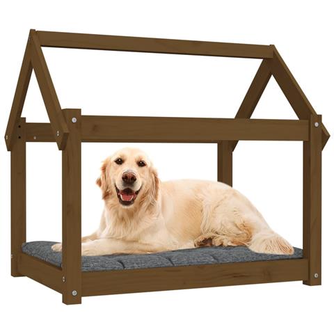 Cuccia per Cani Miele 81x60x70 cm in Legno Massello di Pino - Foto 2
