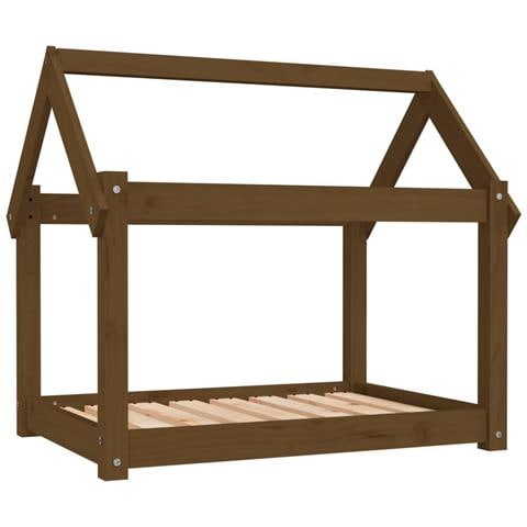 Cuccia per Cani Miele 81x60x70 cm in Legno Massello di Pino - Foto 1