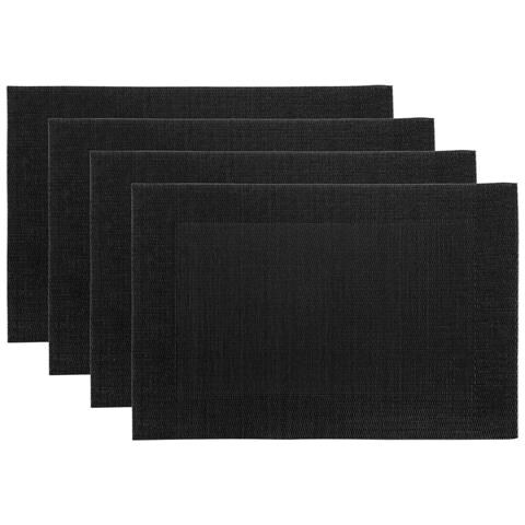 Set Tovagliette Americane Cucina Antiscivolo In Tinta Unita Lavabili In Vari Colori Set 4 Nero - Foto 1