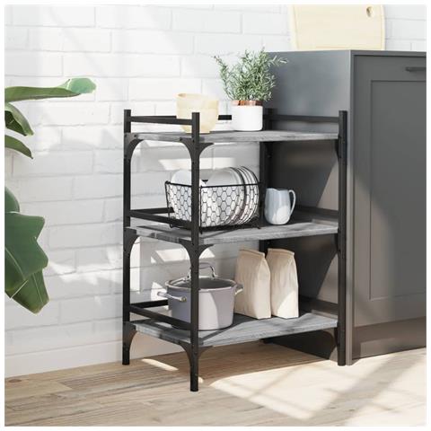 Carrello Da Cucina Grigio Sonoma 50x35x75,5cm Legno Multistrato - Foto 3