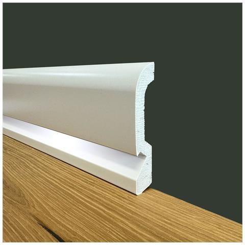 ***fine Serie Al Metro*** Battiscopa Zoccolino ""bc Predisposizione Led"" In Duropolimero Polistrutturato Bianco 100x18 - Foto 1