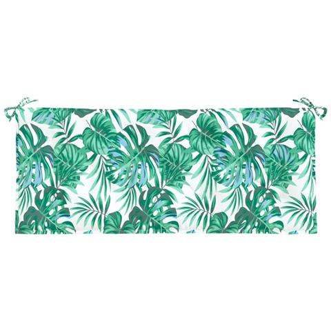 Cuscino Panca Giardino A Foglie 120x50x7 Cm In Tessuto Oxford - Foto 2