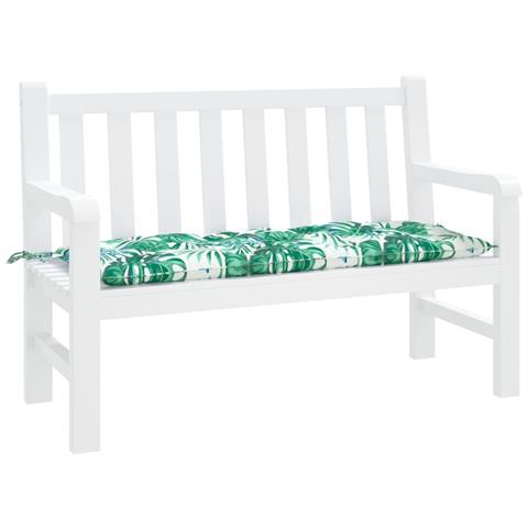 Cuscino Panca Giardino A Foglie 120x50x7 Cm In Tessuto Oxford - Foto 3
