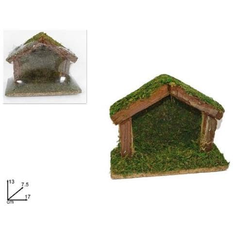Trade Shop - Capanna Vuota 17x13x7.5 Cm Muschio Presepe Addobbo Decorazione Natale Natalizio - Foto 1
