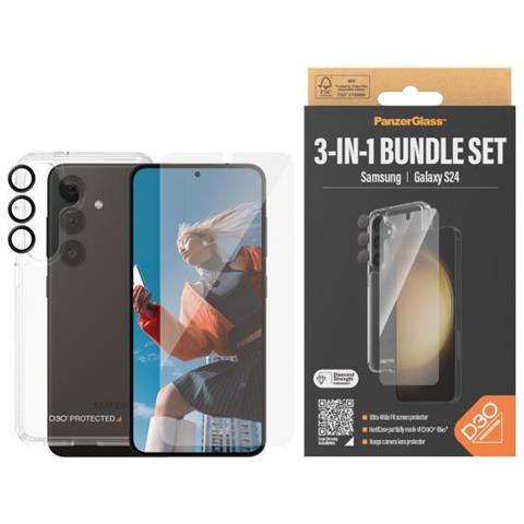 3-in-1 Bundle Glas, Case, Cam Pellicola Proteggischermo Trasparente Samsung 1 Pz - Foto 2