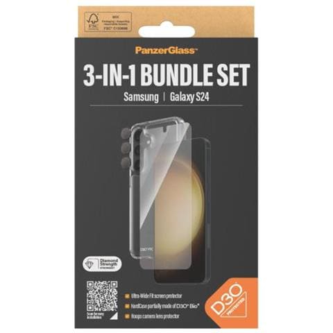3-in-1 Bundle Glas, Case, Cam Pellicola Proteggischermo Trasparente Samsung 1 Pz - Foto 3
