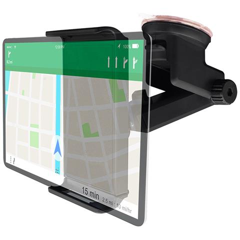 Supporto Auto Per Tablet Regolabile Fissaggio Parabrezza, Nero - Foto 1