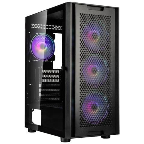 Case Observatory Duo Midi Tower ATX, micro-ATX, Mini-ITX 2 Porte USB 3.0 Colore Nero (Finestrato) - Foto 1
