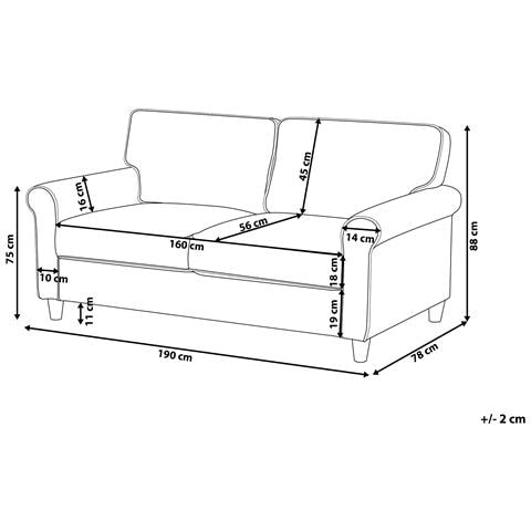 Divano 3 Posti Ronneby Tessuto Beige - Foto 7