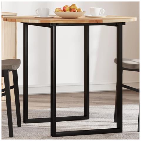 Piano Tavolo Rotondo 90x2 Cm In Legno Massello Di Acacia - Foto 1