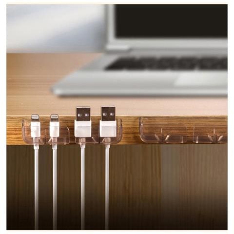 Organizzatore Di Cavi Da Tavolo Clip Per Archiviazione Cavi Usb Avvolgitore Per Cavi Transparent - Foto 3