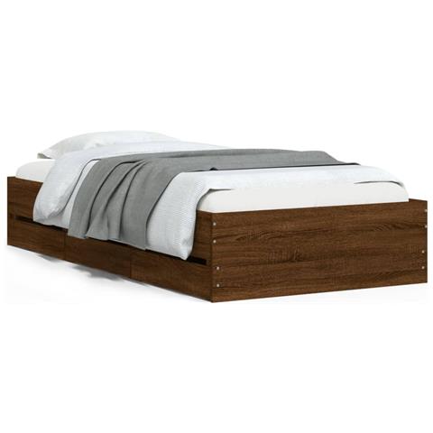 Giroletto Cassetti Rovere Marrone 90x190 Cm Legno Multistrato - Foto 2