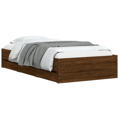 Giroletto Cassetti Rovere Marrone 90x190 Cm Legno Multistrato - Foto 3