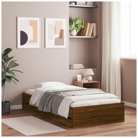 Giroletto Cassetti Rovere Marrone 90x190 Cm Legno Multistrato - Foto 1
