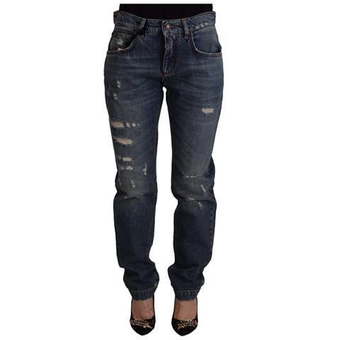 Jeans Con Toppa Con Logo A Cuore Barocco In Denim Blu - It38-xs - Foto 1